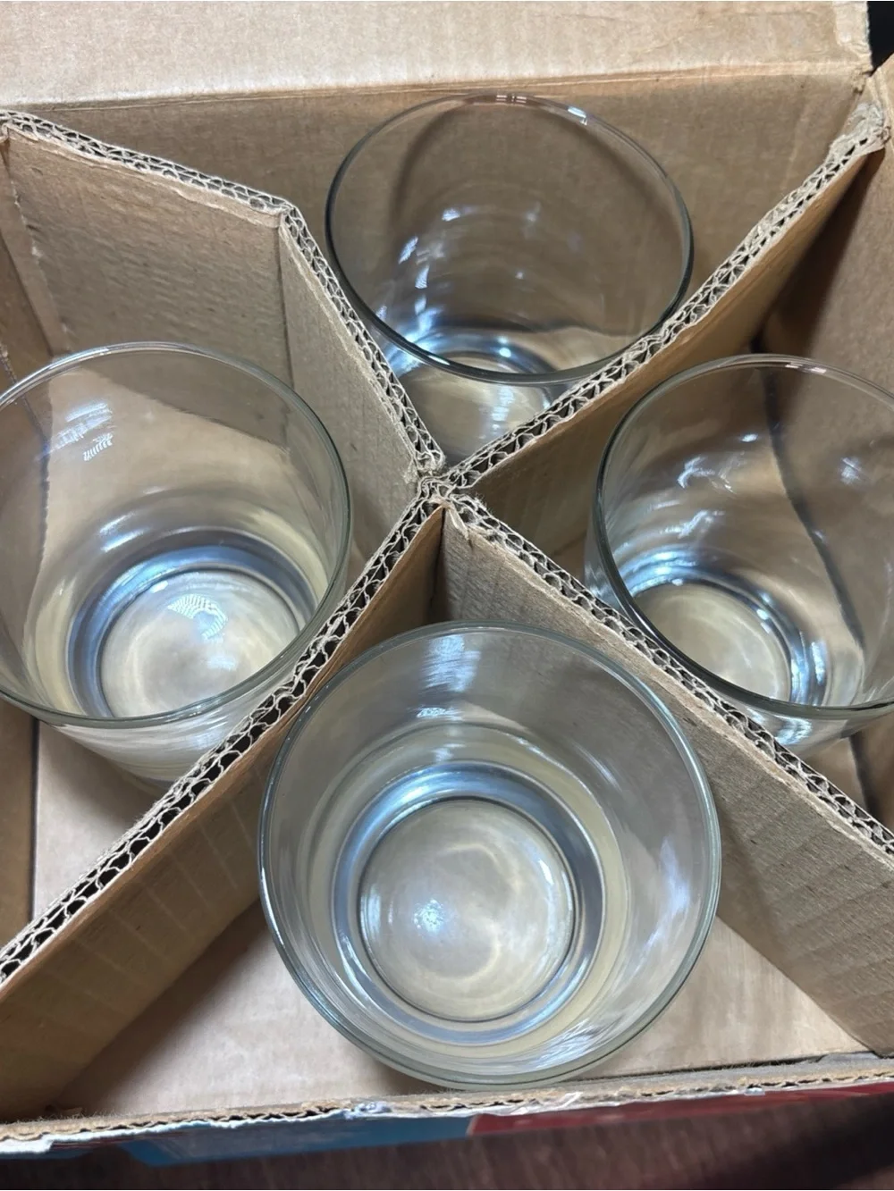 Vtg Anchor Hocking Co Glass Basket Ice Bucket 3100/318 With Bale Glasses and Box